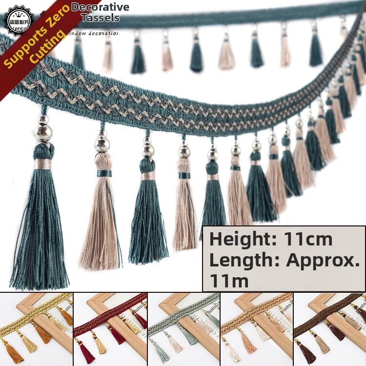 Cap de perdea din dantelă cu ciucuri - Material: bază din plasă hexagonală + fir poliester; Pentru meșteșuguri; Cod produs: 1024947142; Marca: Altele