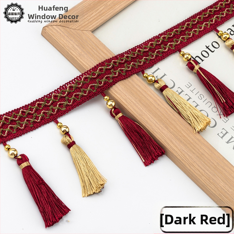 Cap de perdea din dantelă cu ciucuri - Material: bază din plasă hexagonală + fir poliester; Pentru meșteșuguri; Cod produs: 1024947142; Marca: Altele