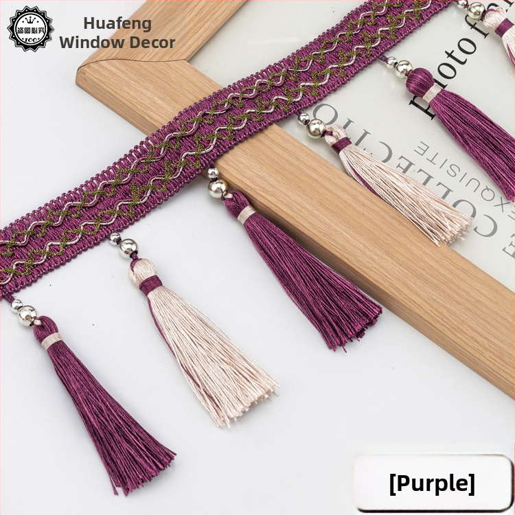 Cap de perdea din dantelă cu ciucuri - Material: bază din plasă hexagonală + fir poliester; Pentru meșteșuguri; Cod produs: 1024947142; Marca: Altele