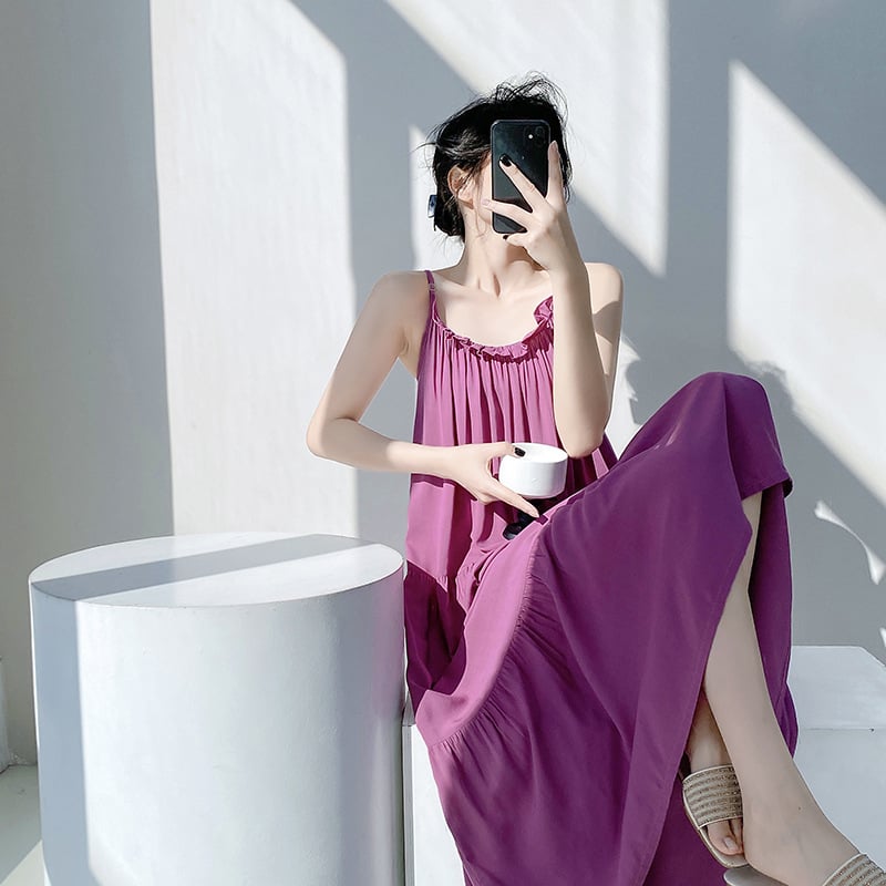 Νυχτερινό φόρεμα για γυναίκες με εκτύπωση, υψηλής ποιότητας, χωρίς μανίκια, χωρίς γιακά, midi μήκος.