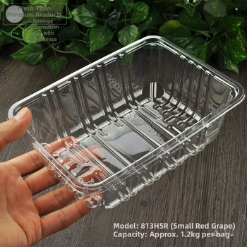 Еднократна PET плодова кутия без капак, модел 1813, PET материал, дебелина на стената 0.3 мм, вътрешен диаметър 120 мм