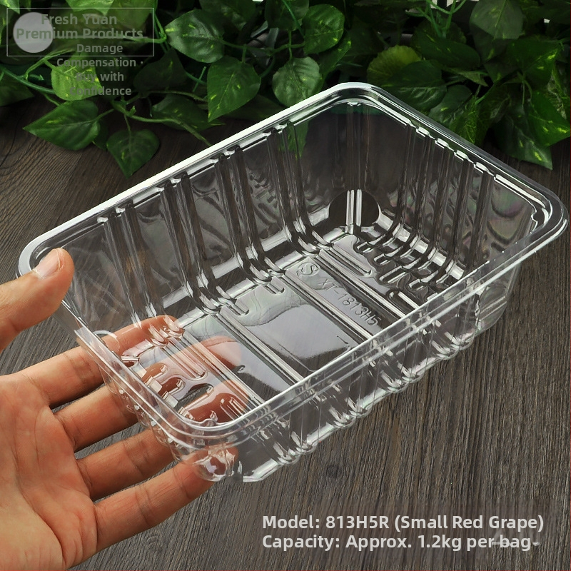 Еднократна PET плодова кутия без капак, модел 1813, PET материал, дебелина на стената 0.3 мм, вътрешен диаметър 120 мм