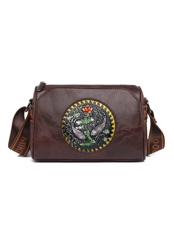 Ženska PU crossbody torbica, Envelope Pack stil, horizontalni kvadratni oblik, zatvaranje zatvaračem, unutarnja džep sa zipom