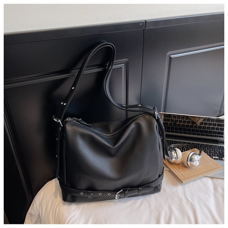 Дамска Tote чанта, уличен стил, PU кожа, хоризонтална квадратна форма, ципово затваряне, вътрешен джоб с цип