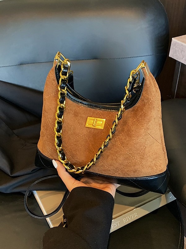 Crossbody torba od PU kože, hobos stil, horizontalni kvadratni oblik, zatvarač, poliester podstava