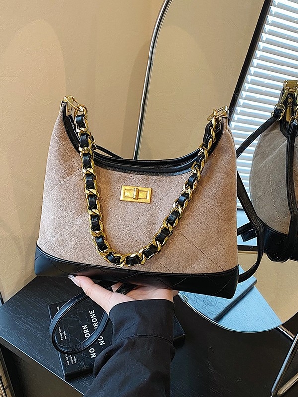 Crossbody torba od PU kože, hobos stil, horizontalni kvadratni oblik, zatvarač, poliester podstava