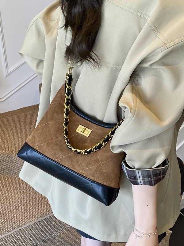 Crossbody torba od PU kože, hobos stil, horizontalni kvadratni oblik, zatvarač, poliester podstava