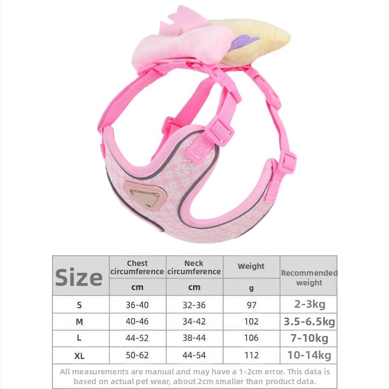 Leduo Регулируема жилетка-стил каишка и нагръдник за малки кучета и котки