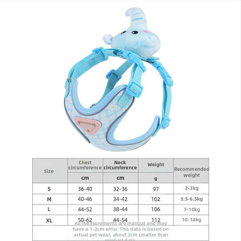 Leduo Регулируема жилетка-стил каишка и нагръдник за малки кучета и котки