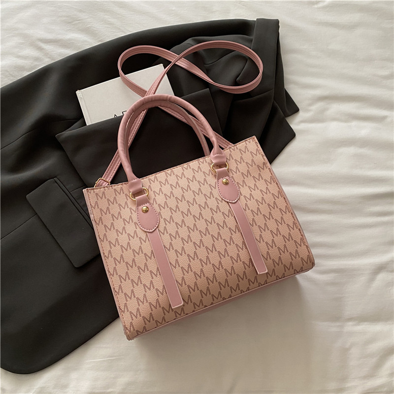 Torba Tote s gradskom jednostavnošću, PU materijal, horizontalni kvadratni oblik, zatvaranje zipom, jesen 2025