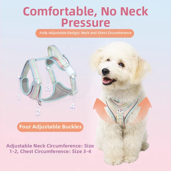 Кучешка гръдна презрамка с I-образен дизайн, регулируема, материал: плат, марка Seven Seconds