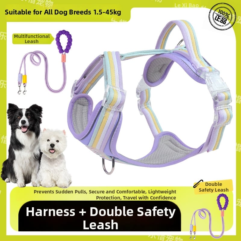 Кучешка гръдна презрамка с I-образен дизайн, регулируема, материал: плат, марка Seven Seconds