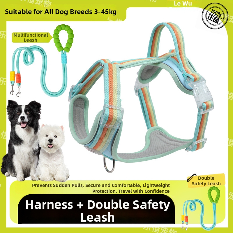 Кучешка гръдна презрамка с I-образен дизайн, регулируема, материал: плат, марка Seven Seconds