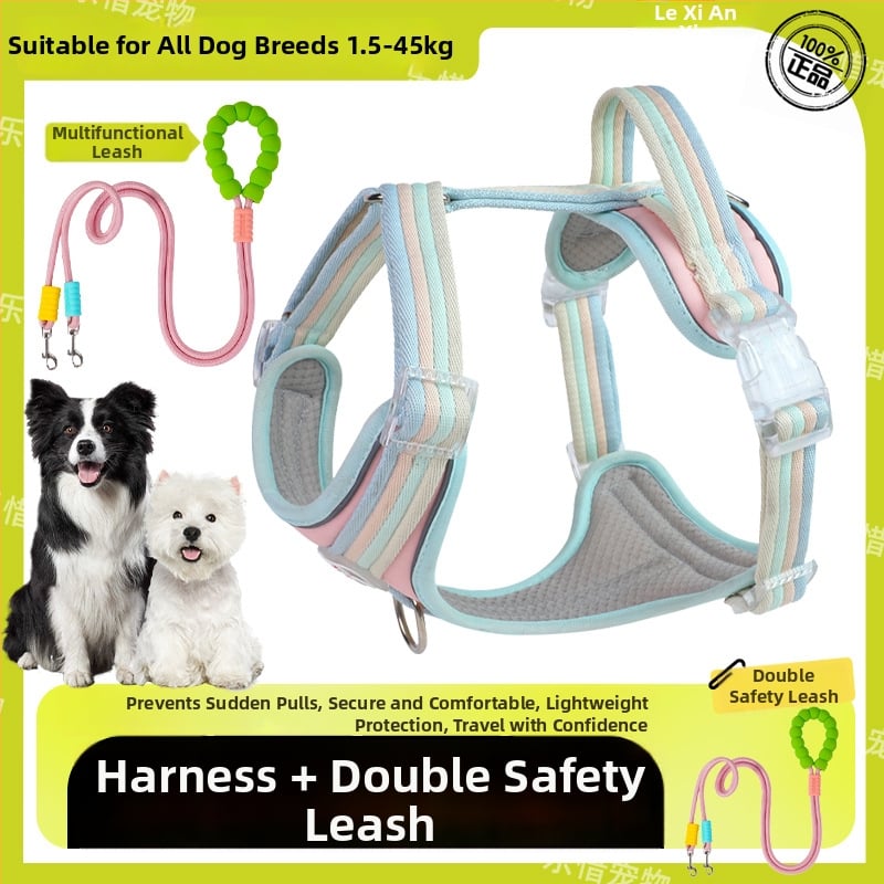 Кучешка гръдна презрамка с I-образен дизайн, регулируема, материал: плат, марка Seven Seconds