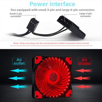 Ανεμιστήρας ψύξης για θήκη PC με LED φωτισμό, υδραυλικό ρουλεμάν, 1200 RPM, θόρυβος 22 dBA, διάρκεια ζωής 30.000 ωρών