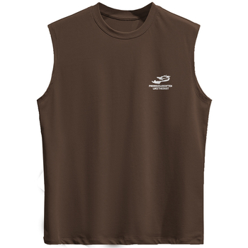 Vesta sportivă – 100% bumbac, croială lejeră, fără mâneci, imprimeu cu litere, vară