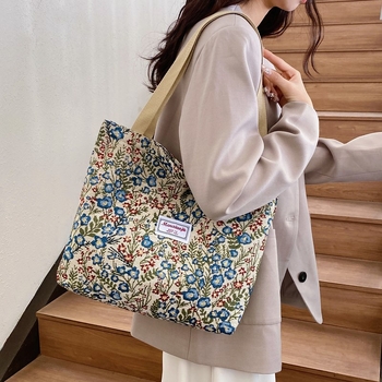 Platnena Tote torba sa zipom, unisex stil, podstava od tkanine, horizontalni kvadratni oblik, unutarnji džep