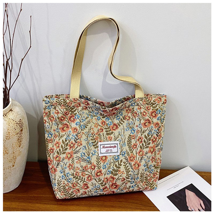 Platnena Tote torba sa zipom, unisex stil, podstava od tkanine, horizontalni kvadratni oblik, unutarnji džep