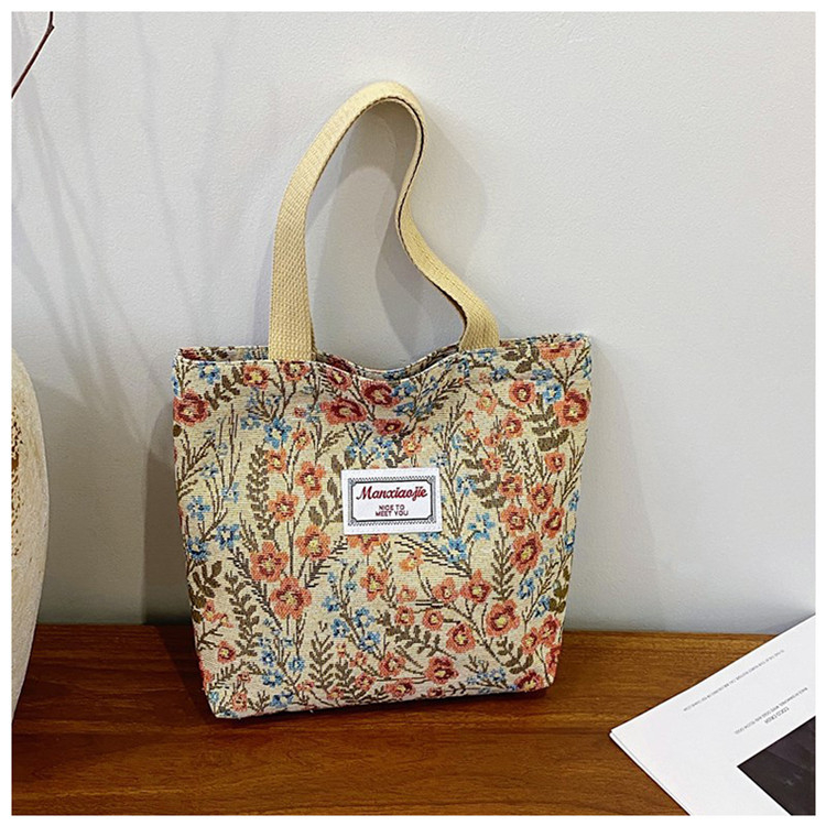 Platnena Tote torba sa zipom, unisex stil, podstava od tkanine, horizontalni kvadratni oblik, unutarnji džep