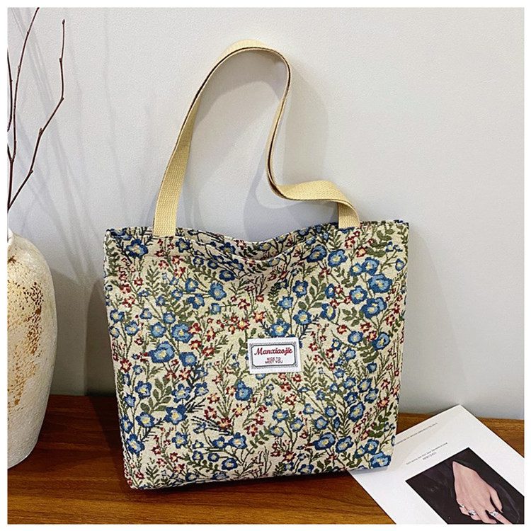 Platnena Tote torba sa zipom, unisex stil, podstava od tkanine, horizontalni kvadratni oblik, unutarnji džep