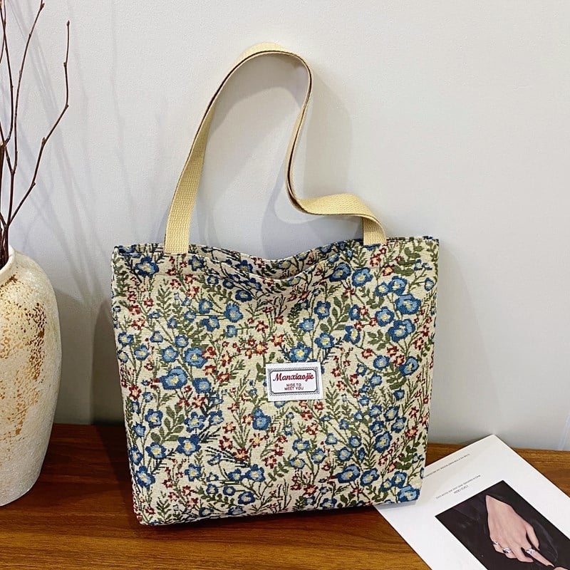 Platnena Tote torba sa zipom, unisex stil, podstava od tkanine, horizontalni kvadratni oblik, unutarnji džep