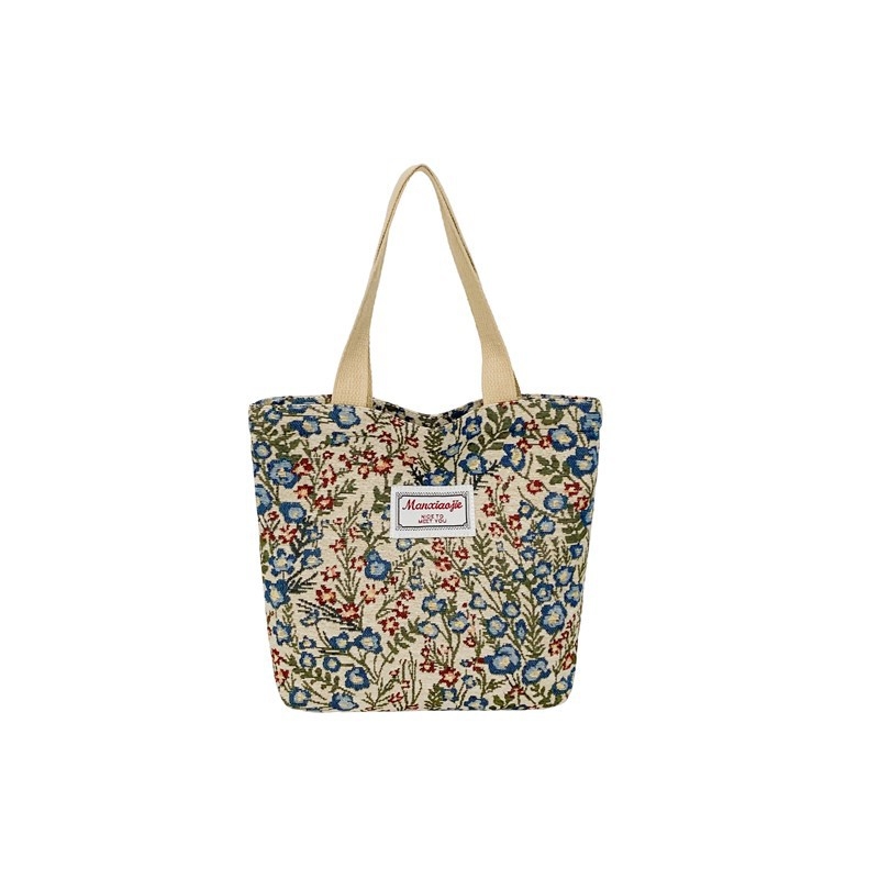 Platnena Tote torba sa zipom, unisex stil, podstava od tkanine, horizontalni kvadratni oblik, unutarnji džep