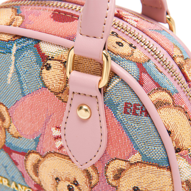 Torba za rame Bear Attachment, uličnog stila, poliesterska, oblik školjke, zatvarač, unutarnja pretinica za telefon