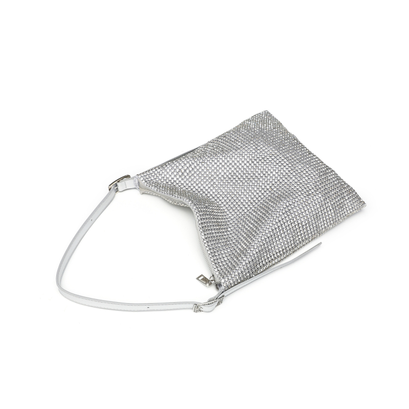 Večernja crossbody torba s kristalima, s jednim remenom (Stil: gradska jednostavnost; Materijal: akril; Oblik torbe: vodoravni kvadrat; Način otvaranja: zip; Godina/Sezona: jesen 2025)