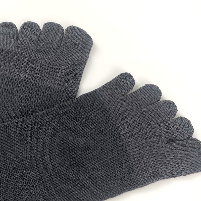 Muške čarape s pet prstiju, prozračne, pletene od svile i vune, visoki rub, 70% vuna