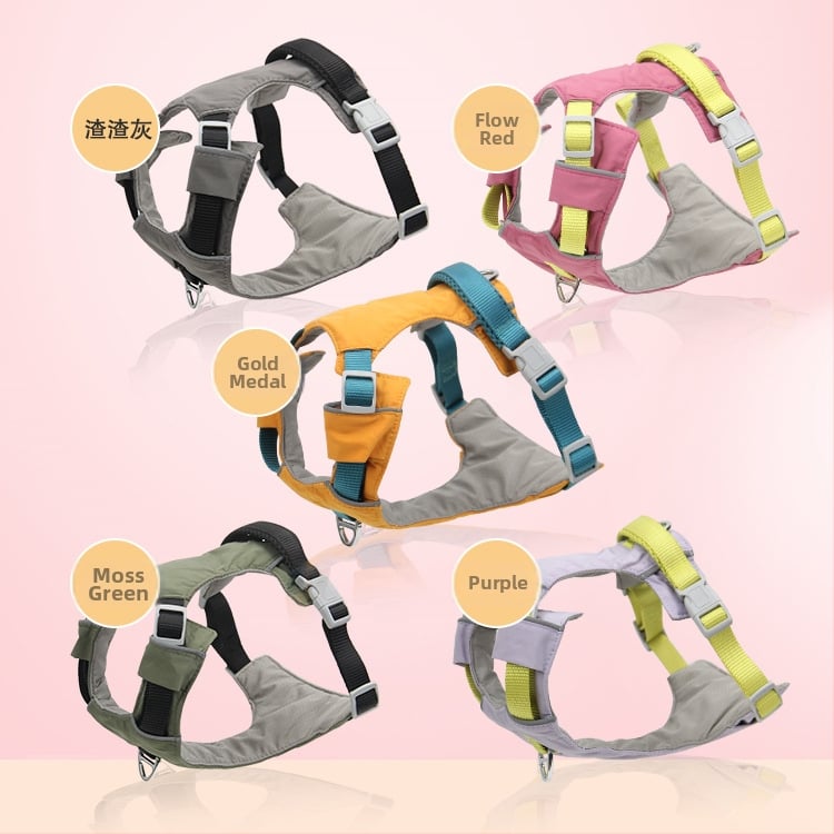 Шлейка за кучета в I-образна форма с рефлексни акценти | Полиестер, прибираща се, марка Bobo bobo, Категория: шлейки за кучета и въжета