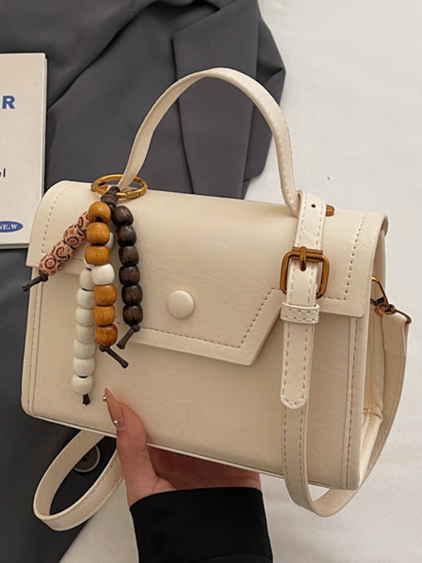 Ženska crossbody torba, gradska jednostavnost, PU materijal, vodoravni kvadratni oblik, zatvaranje s klapnom, poliester podstava