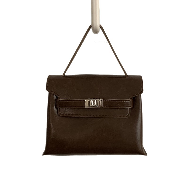 PU crossbody torba, gradski minimalistički stil, vertikalno kvadratni oblik, zima 2025, zaključavanje lokotom