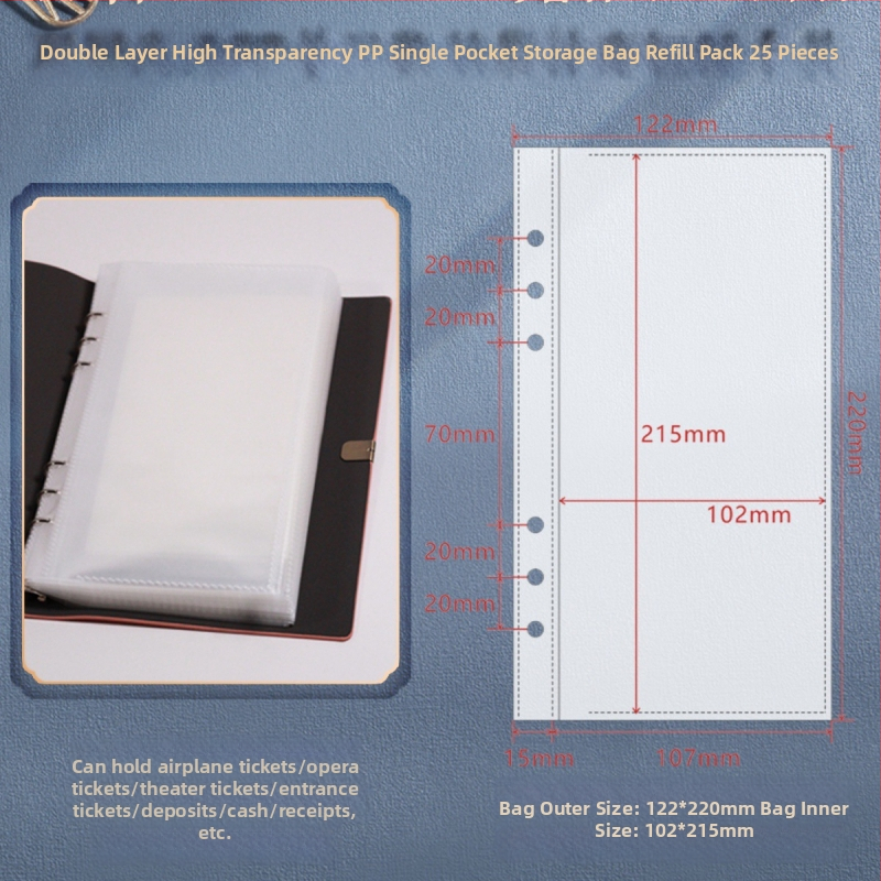 A5 színházi jegy és utazási tároló – hatszögű lyukas binder, PU bőr, testreszabás és logónyomtatás, engedélyezett magánmárka