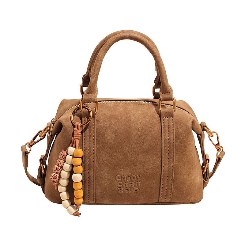 Ženska crossbody torba u urbanom minimalističkom retro stilu, PU koža, bowling torba, vodoravni kvadratni oblik, zatvaranje na zip, unutarnje pregrade za telefon i dokumente