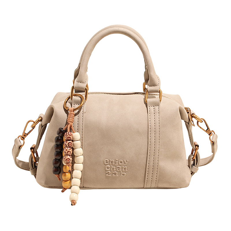 Ženska crossbody torba u urbanom minimalističkom retro stilu, PU koža, bowling torba, vodoravni kvadratni oblik, zatvaranje na zip, unutarnje pregrade za telefon i dokumente