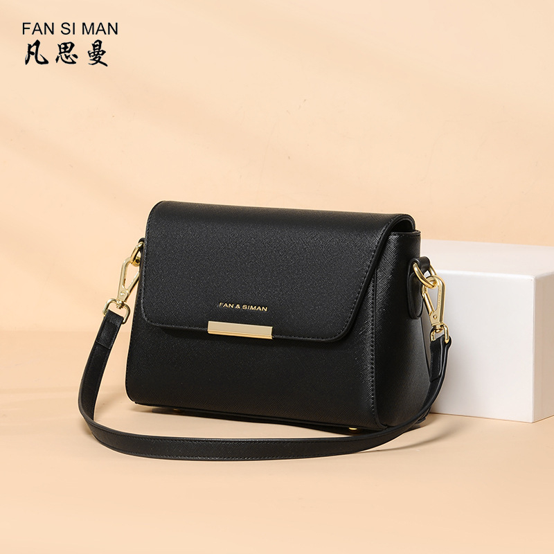 Vanessman ženska crossbody torba - PU materijal, mala kvadratna torba, zatvaranje klapnom, podstava od tkanine, unutarnji džepovi: zip džep, džep za telefon, džep za ID.
