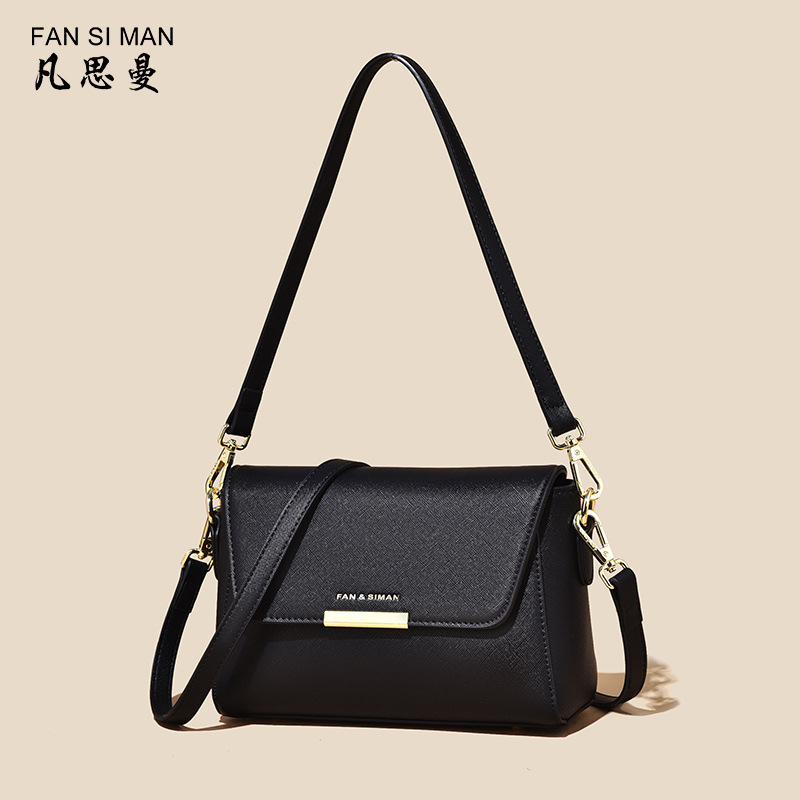 Vanessman ženska crossbody torba - PU materijal, mala kvadratna torba, zatvaranje klapnom, podstava od tkanine, unutarnji džepovi: zip džep, džep za telefon, džep za ID.