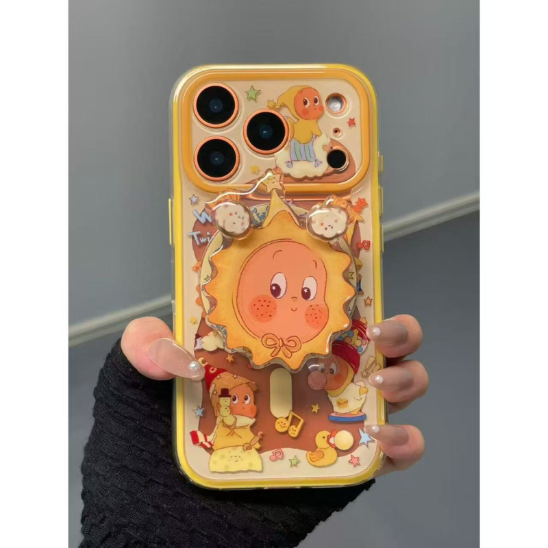 Carcasă magnetică 2-în-1 cu design rotativ pentru Apple iPhone – stil desene animate, protecție anti-cădere