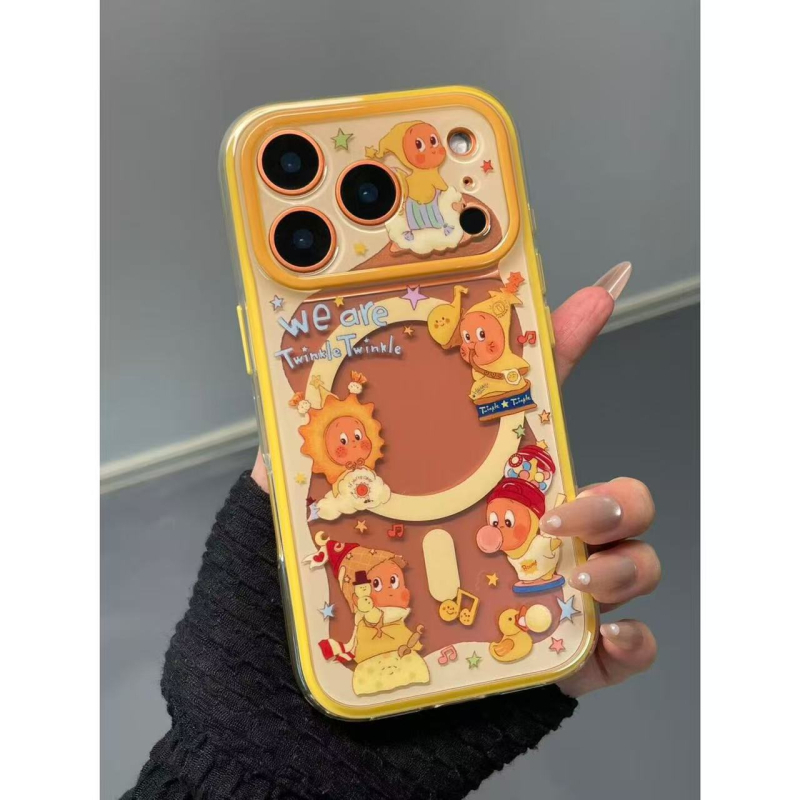 Carcasă magnetică 2-în-1 cu design rotativ pentru Apple iPhone – stil desene animate, protecție anti-cădere