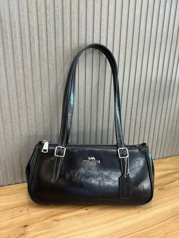 Torba baguette za posao, koža s uljem i voskom, gradski stil, horizontalni četverokutni oblik, zatvarač, unutarnja pretinica sa zatvaračem