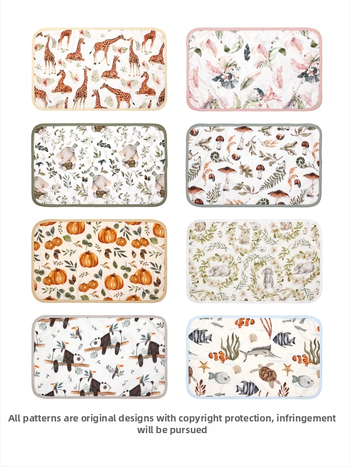 Бебешка възглавничка от марля с осем слоя и бамбуково-памучна материя, стил карикатура, подходяща за бебета и малки деца.