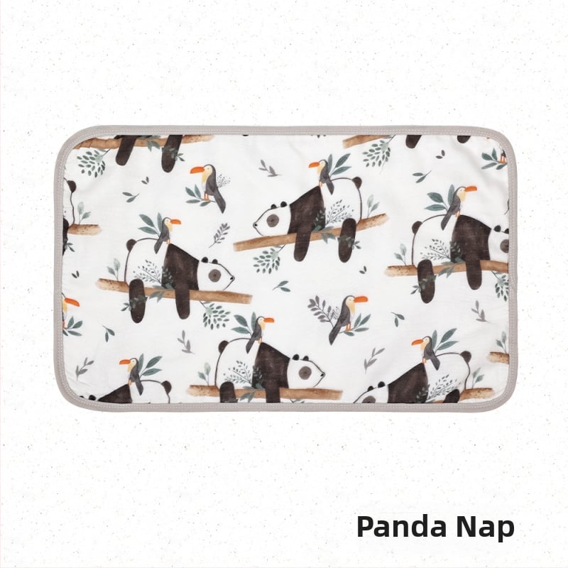 Бебешка възглавничка от марля с осем слоя и бамбуково-памучна материя, стил карикатура, подходяща за бебета и малки деца.