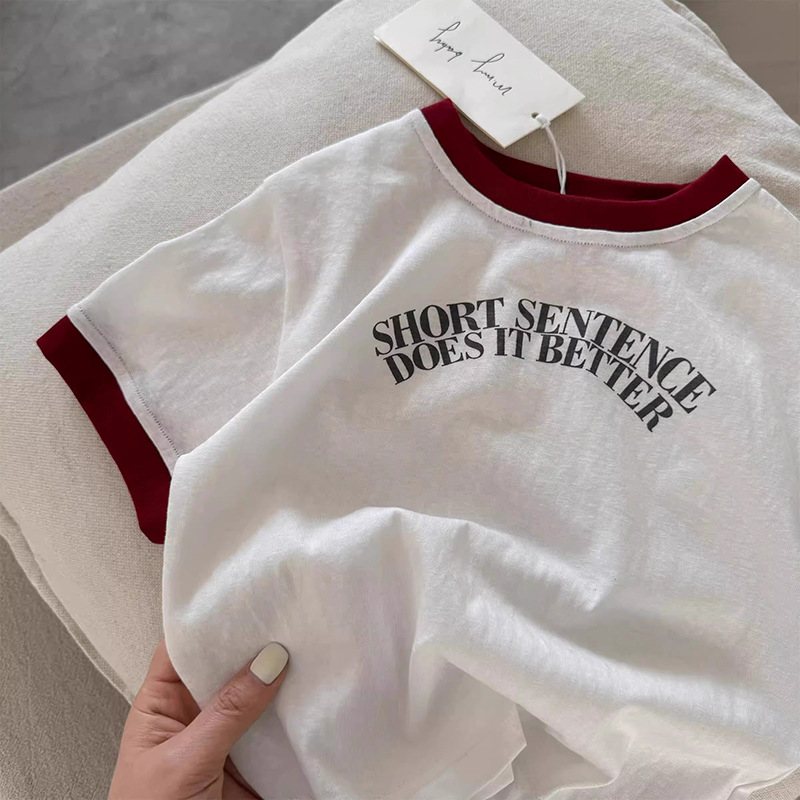 Tricou pentru copii, mâneci scurte, 100% bumbac, imprimeu desen animat, guler rotund, vară 2025