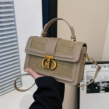 Urban minimalistička torbica za rame s horizontalnim kvadratnim oblikom, PU materijal, poklopac za zatvaranje, najlonska podstava, skriveni džep s zatvaračem, džep za telefon