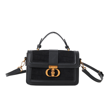 Urban minimalistička torbica za rame s horizontalnim kvadratnim oblikom, PU materijal, poklopac za zatvaranje, najlonska podstava, skriveni džep s zatvaračem, džep za telefon