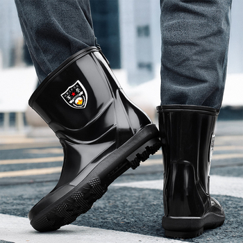 Дъждовни работни ботуши за защита: PVC горна част, висок вал, пластмасова подметка; противохлъзгащи, топли и износоустойчиви