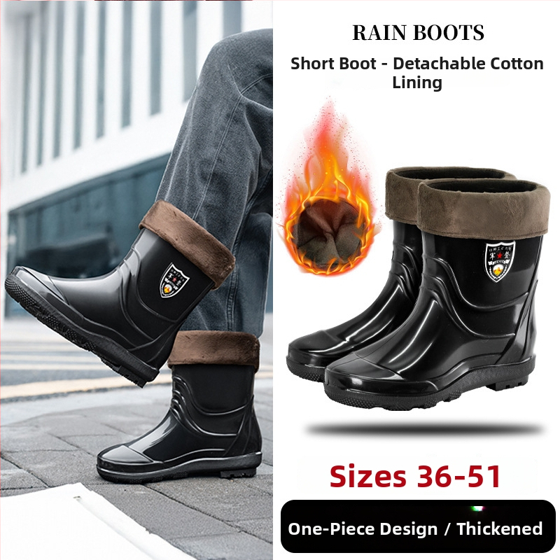 Дъждовни работни ботуши за защита: PVC горна част, висок вал, пластмасова подметка; противохлъзгащи, топли и износоустойчиви