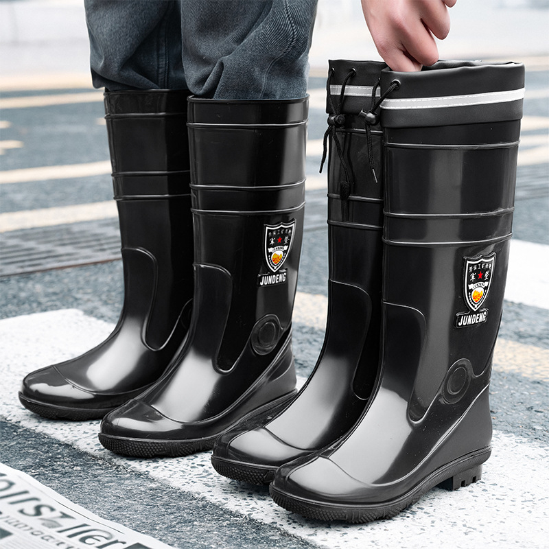 Дъждовни работни ботуши за защита: PVC горна част, висок вал, пластмасова подметка; противохлъзгащи, топли и износоустойчиви