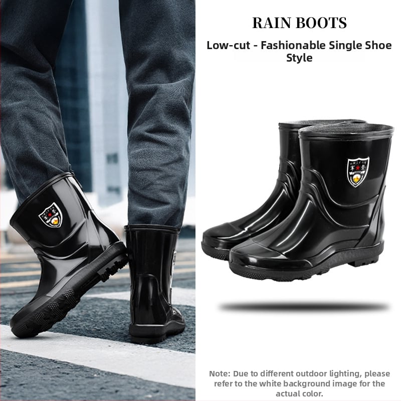 Дъждовни работни ботуши за защита: PVC горна част, висок вал, пластмасова подметка; противохлъзгащи, топли и износоустойчиви