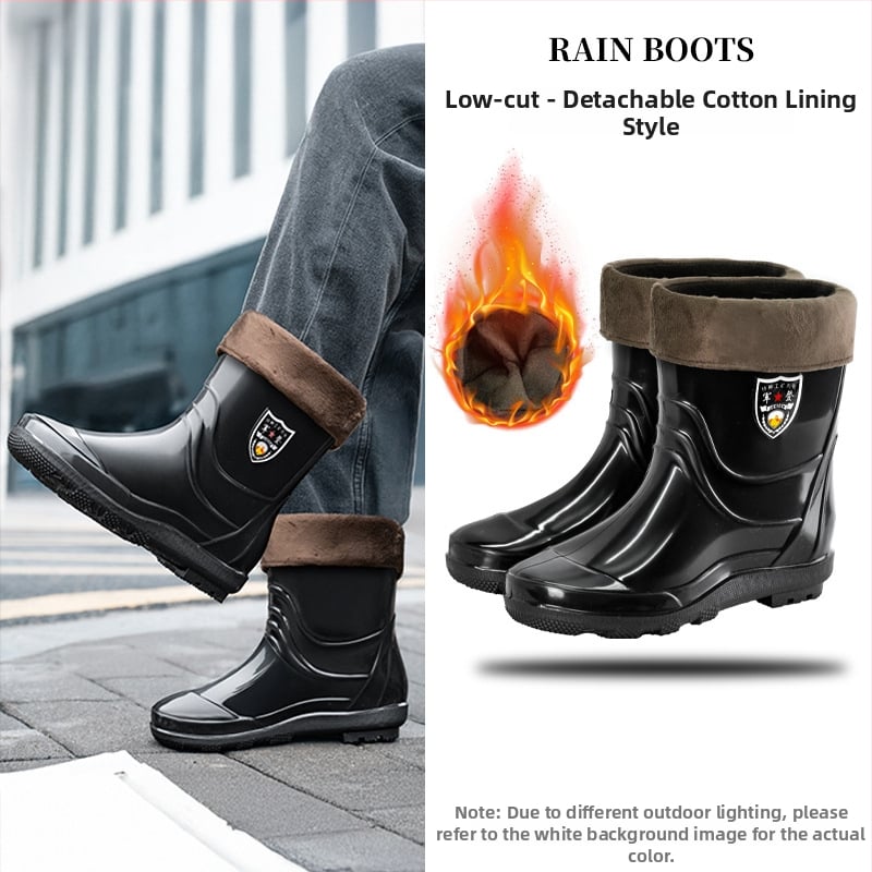Дъждовни работни ботуши за защита: PVC горна част, висок вал, пластмасова подметка; противохлъзгащи, топли и износоустойчиви